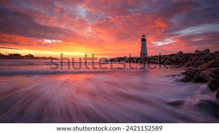 Winter Sunrise, Walton Lighthouse, Santa Cruz, California, USA