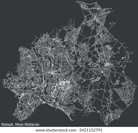 Street roads map of the METROPOLITAN BOROUGH OF WALSALL, WEST MIDLANDS
