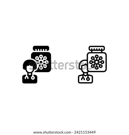 doctor and drug icon and illustration - vector