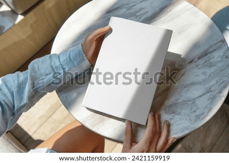 White blank book cover mockup design Royalty-Free Stock Photo #2421159919