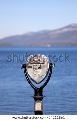 Telescopic Spotting scopes on the Shore of Lake George, NY