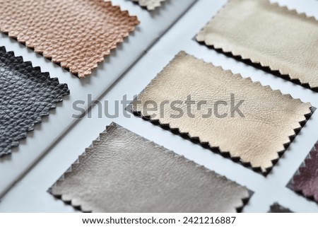 Samples leather material guideline for furniture, sofa, seat and home decorations.
