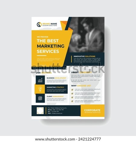 Corporate Business Flyer poster pamphlet brochure cover design layout background, two colors scheme, vector template in A4 size  vector
