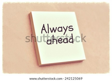 Text always ahead on the short note texture background