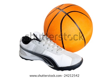 Sporting shoe of running shoe and basket-ball ball for going in for sports
