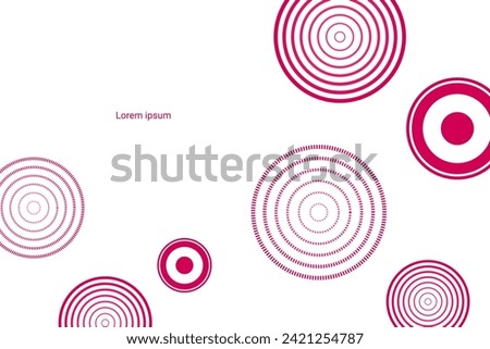Pink Geometric Circle Shape Abstract Background. Technology Banner Wallpaper. Vector