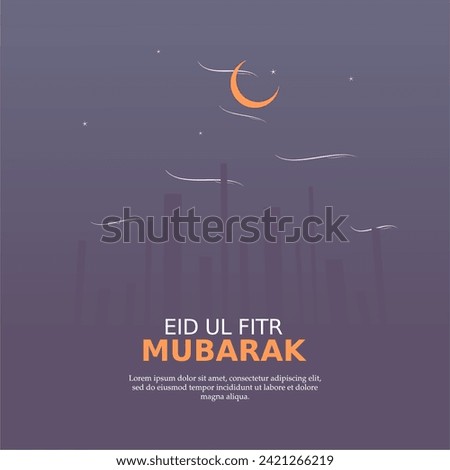 Vector creative eid mubarak social media greetings post template design in square size. Eid-ul-fitr mubarak wish background design.