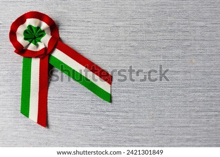 Hungarian cockade on a table Royalty-Free Stock Photo #2421301849