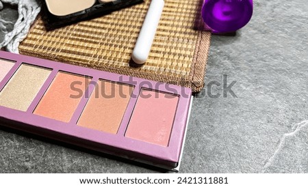 feminine care products on the table on a contrasting background