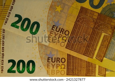Euro Money Banknotes and cash .200 euro. High quality photo