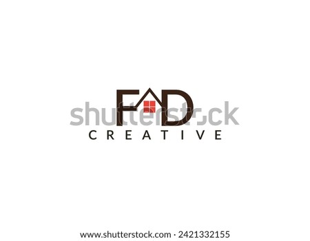custom FD LATTER  Font homes logo design concept with simple,