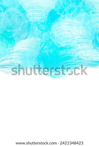 background template A4 layout design light blue turquoise clouds water colors ornament white noble simple beautiful retro natural greeting card poster surface free space water decor bright waves patte