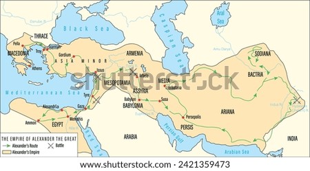 Empire of Alexander the Great, Roman Empire, Ottoman Empire, Egypt, Persia, Empire, Hellenic, map, history, geography, route, battle, state,Büyük İskender Royalty-Free Stock Photo #2421359473