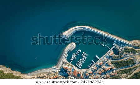Lustica Bay Marina with lighthouse, Montenegro Royalty-Free Stock Photo #2421362341