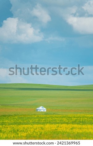 The grassland landscape in Hulun Buir, Inner Mongolia, China, summer time. Royalty-Free Stock Photo #2421369965