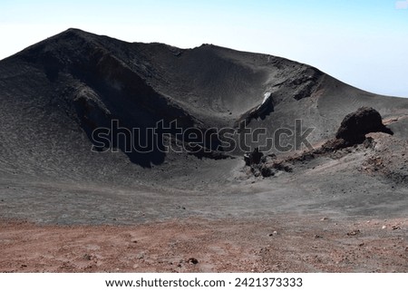 shades of red and black in the crater