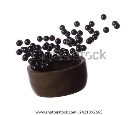 Steel Metal Ball fall fly in mid air, Steel Metal Ball floating explosion. Steel Metal Ball bowl pour throw in air. White background isolated freeze motion high speed shutter