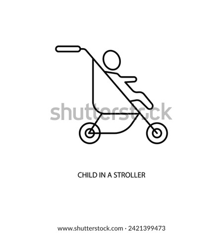 child in a stroller concept line icon. Simple element illustration. child in a stroller concept outline symbol design.