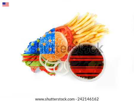 National American dishes. Flag colors.