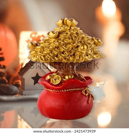 Chinese Lucky Money Bowl, to celebrate Chinese New Year Royalty-Free Stock Photo #2421473939