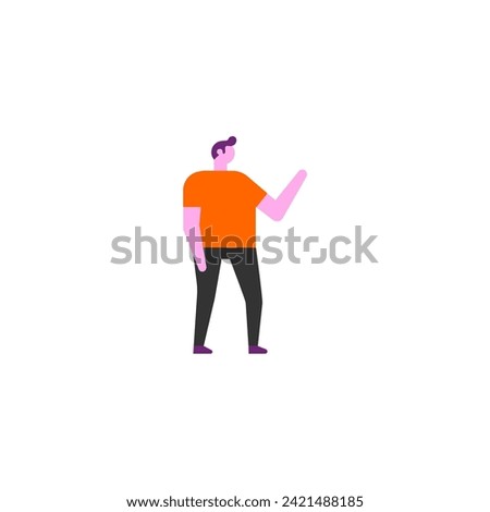 pose of person in orange shirt posing