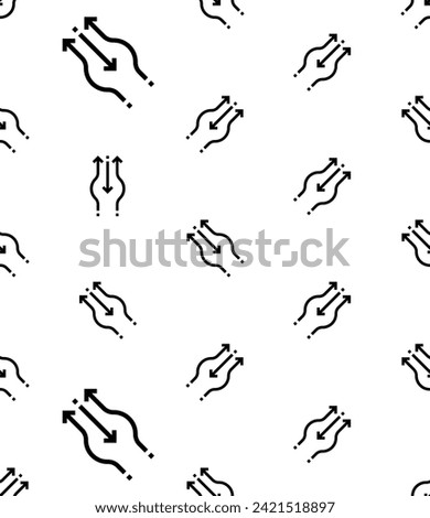 Counterflow Icon Seamless Pattern, Air Water Flow Moving In The Opposite Direction To Another Vector Art Illustration