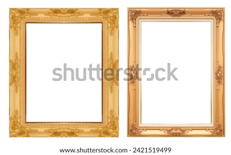 Gold Picture Frame  isolated on white background