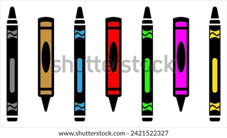 Crayon Icon, Drawing Crayon, Craft Tool Vector Art Illustration