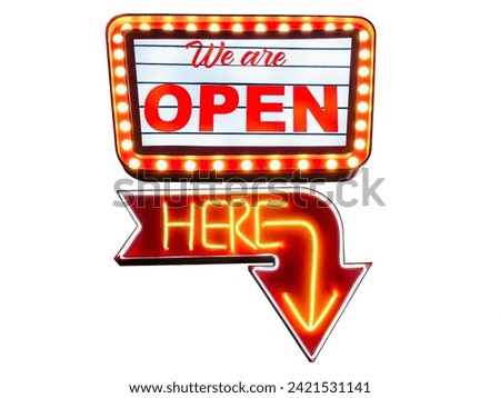 We are open Here Neon light signage American Retro style Sign decoration