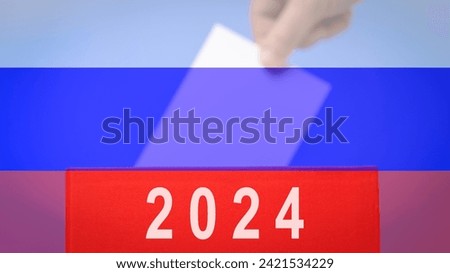 Russian political election vote concept, Russian presidential election 2024 March.