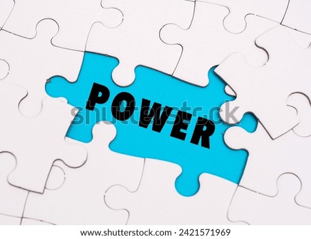 POWER word alphabet letters on puzzle as a background