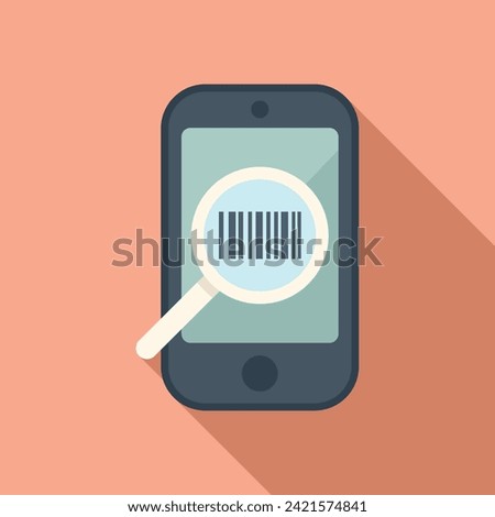 Cellular device quick icon flat vector. Scan smart bar. Space digital