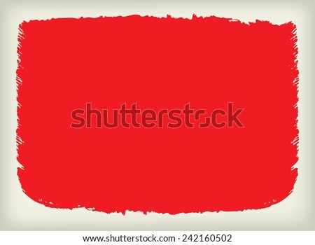 Red grunge frame. Vector template. 