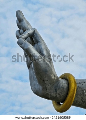 Lord Shiva Statue hand in Murdeshwar  Royalty-Free Stock Photo #2421605089