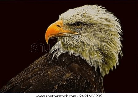 eagle head with cool feathers