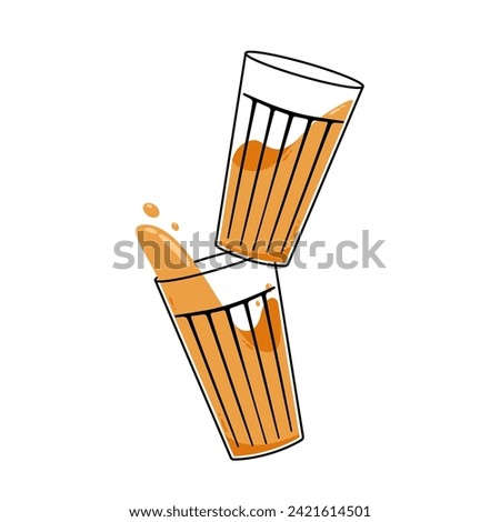 Indian hot drink vector. Indian chai icon. Chai is Indian drink. Kerala tea shop illustration vector eps. Indian Kerala roadside. Kerala tea shop line drawing. Kerala Old.