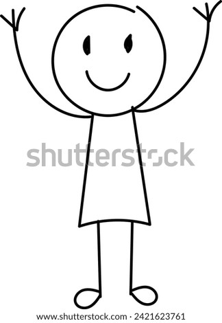Funny Stick figure hand drawn style for print or use as poster, card, flyer, tattoo or T Shirt design