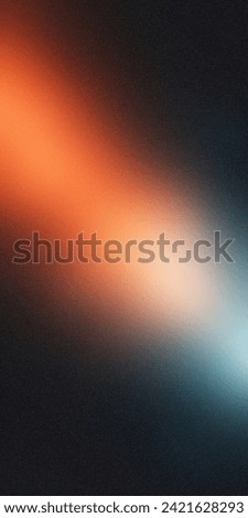 Color gradient grainy background, red orange white illuminated spots on black, noise texture effect. Color gradient, ombre. Matte, shimmer. Grain, rough, noise. Colorful. Template Royalty-Free Stock Photo #2421628293