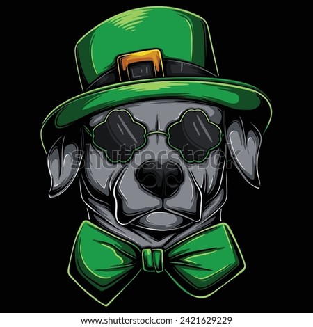 Dog pitbull costume saint patrick's day vector illustration for your company or brand