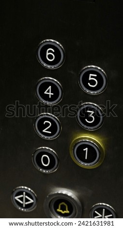 Buttons of a very expensive elevator in hotel.