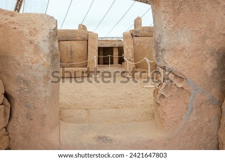 Mnajdra Megalithic Religious Site - Malta Royalty-Free Stock Photo #2421647803