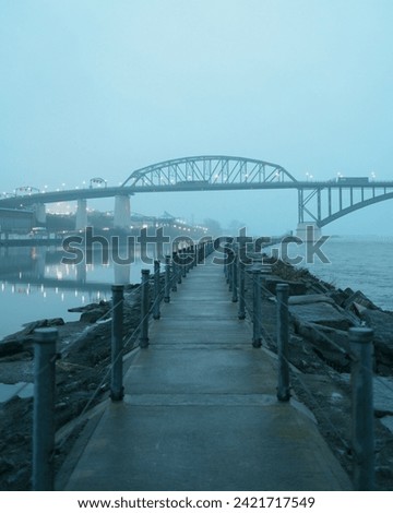 The Peace Bridge at twilight, Buffalo, New York