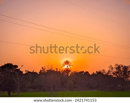 Stunning sun set, painting the sky with warm hues. Perfect for nature, travel, and tranquil ambiance concepts. High-resolution stock photo capturing the beauty of twilight.
