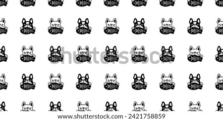 dog seamless pattern french bulldog taiyaki vector cartoon puppy pet japan food doodle gift wrapping paper tile background repeat wallpaper illustration design scarf isolated
