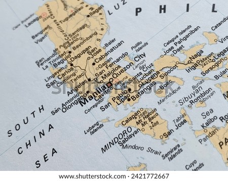 Map of Manila, Philippines, world tourism, travel destination, world trade and economy