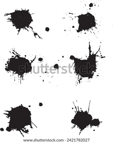 Set Of Various Ink Splatter