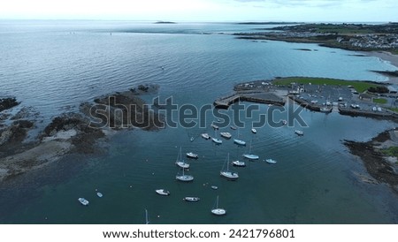 Beautiful aerial picture of a north down harbour