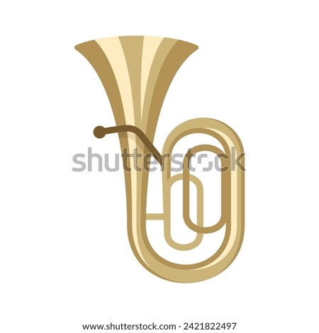 Trumpet musical instrument vector illustration. Classical music instrument.