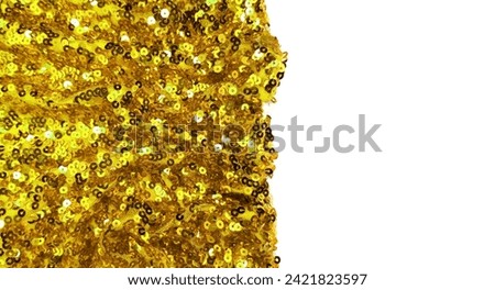 Fashion yellow material. Disco fabric material