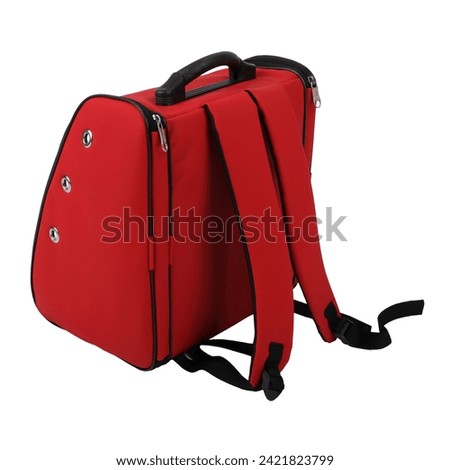 Backpack for carrying animals. Pet Cat Dog, isolated white background. Clipping path.